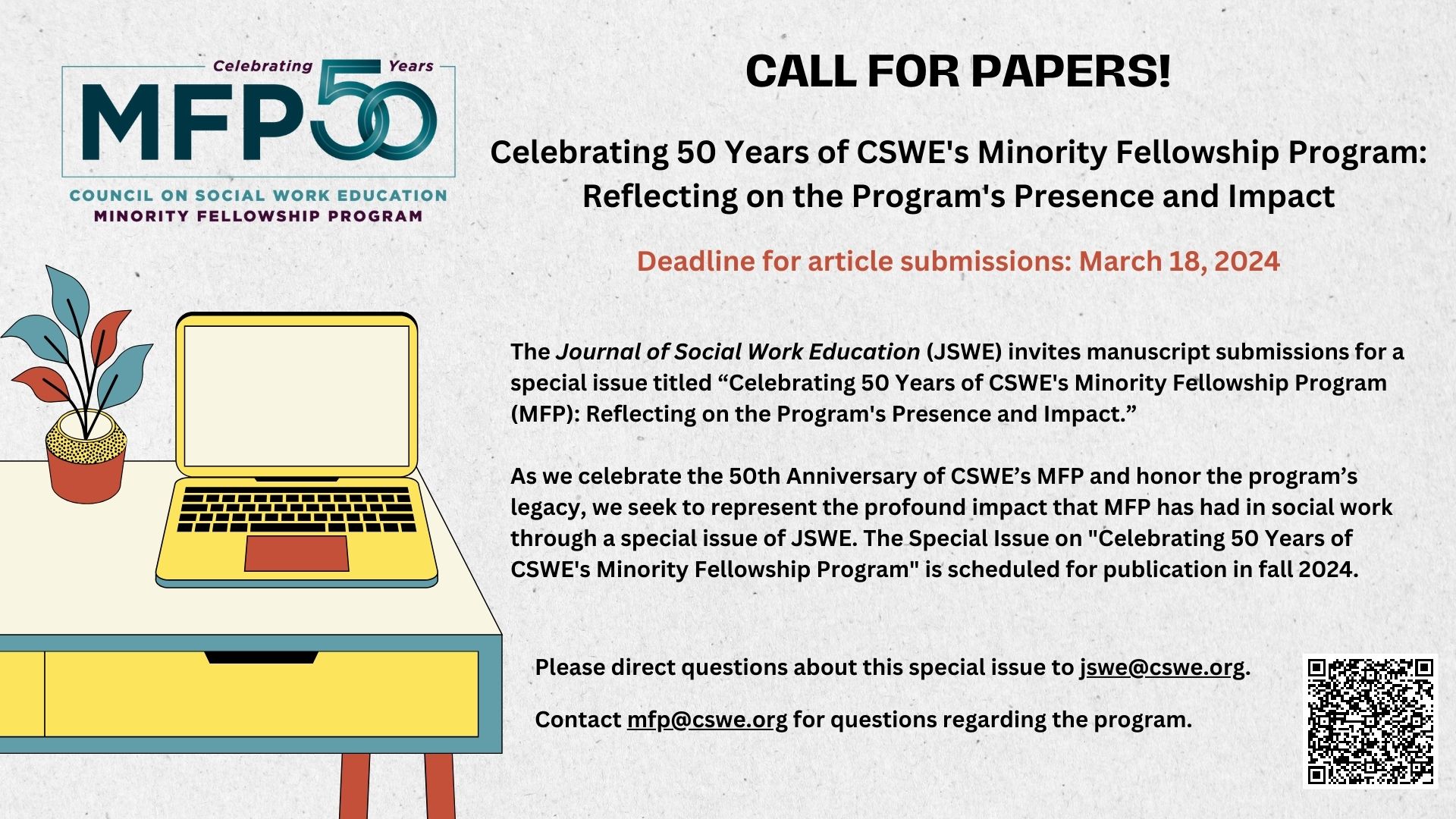 JSWE MFP Call for Submissions banner