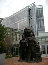Alexandria, VA, with statue of former slaves and abolitionists Mary and Emily Edmonson